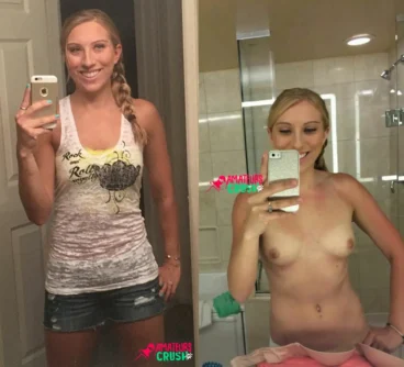 hot gymnast tiny tits dressed undressed college blonde