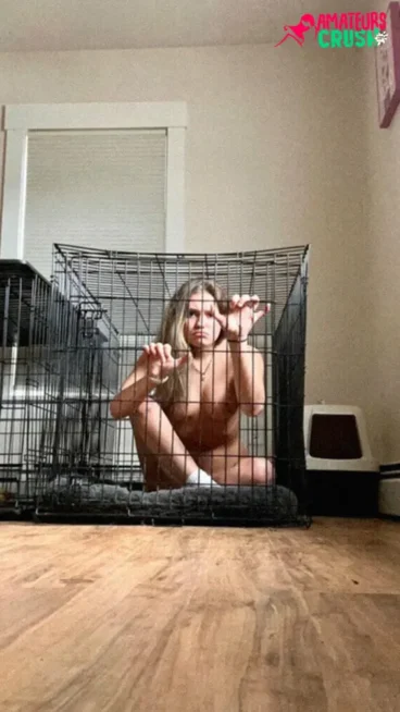 young busty college amateur dog fantasy fetish caged nude exposed