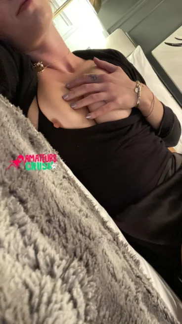 beautiful young tits out wife in hot black dress on bed