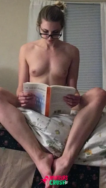 sexy nerdy tiny tits college nude studying naked